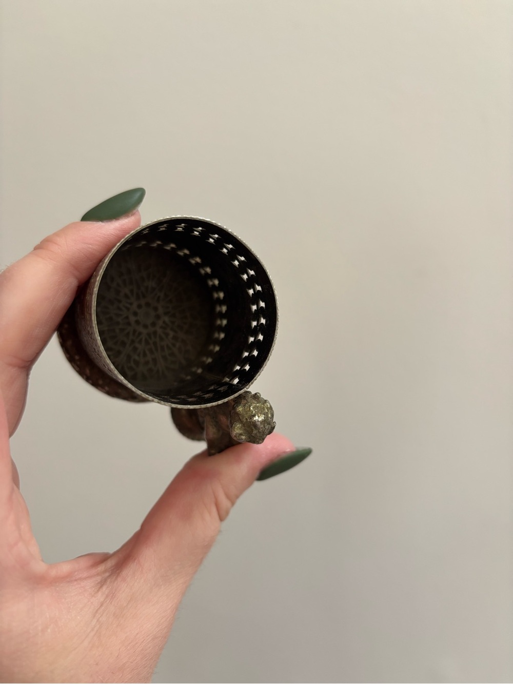 Vintage Brass Cherub Cocktail Pick Holder - Picture 5 of 6